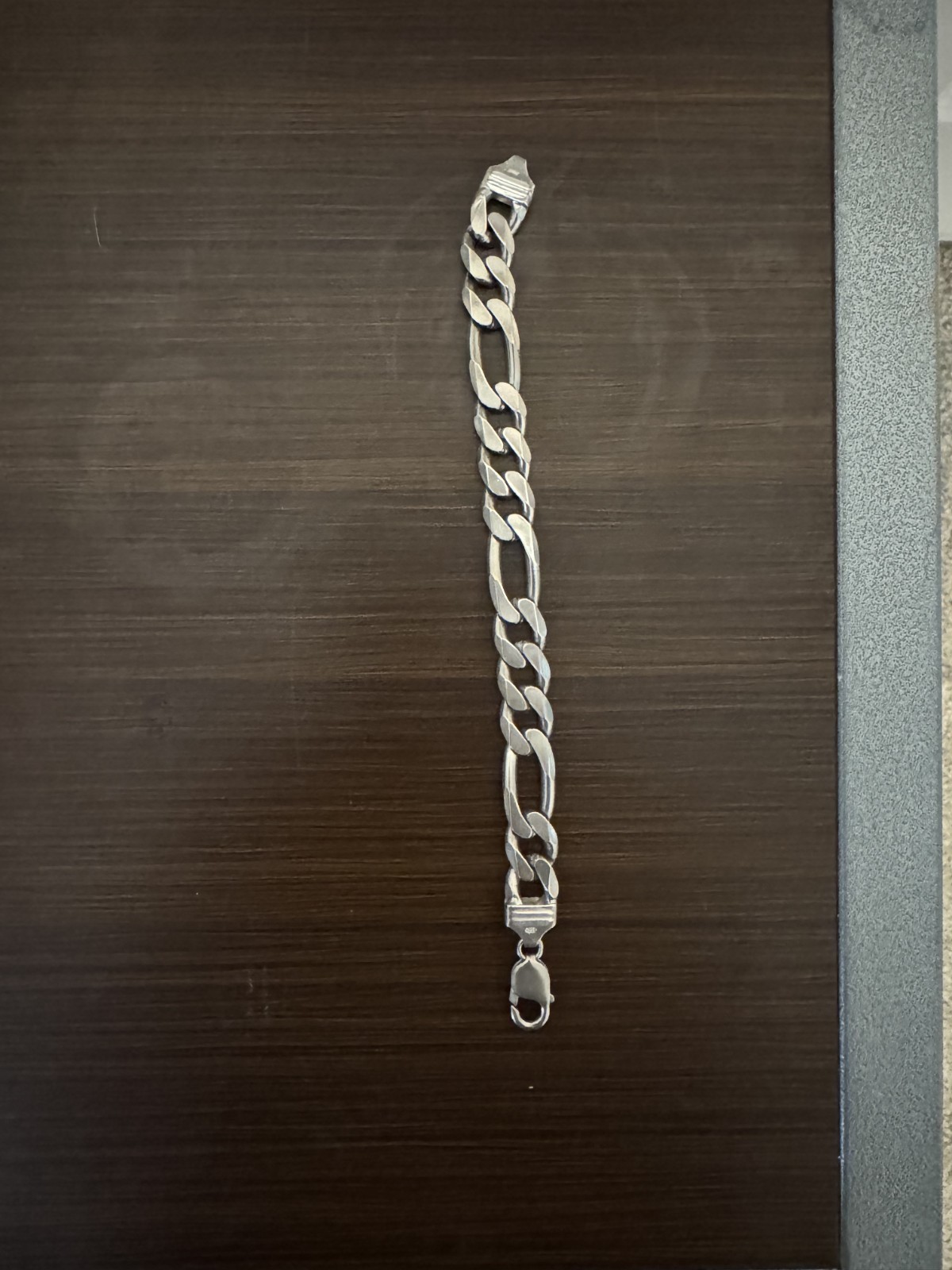 Figaro Bracelet Stamped .925 Sterling Silver 8″ 10mm Heavy