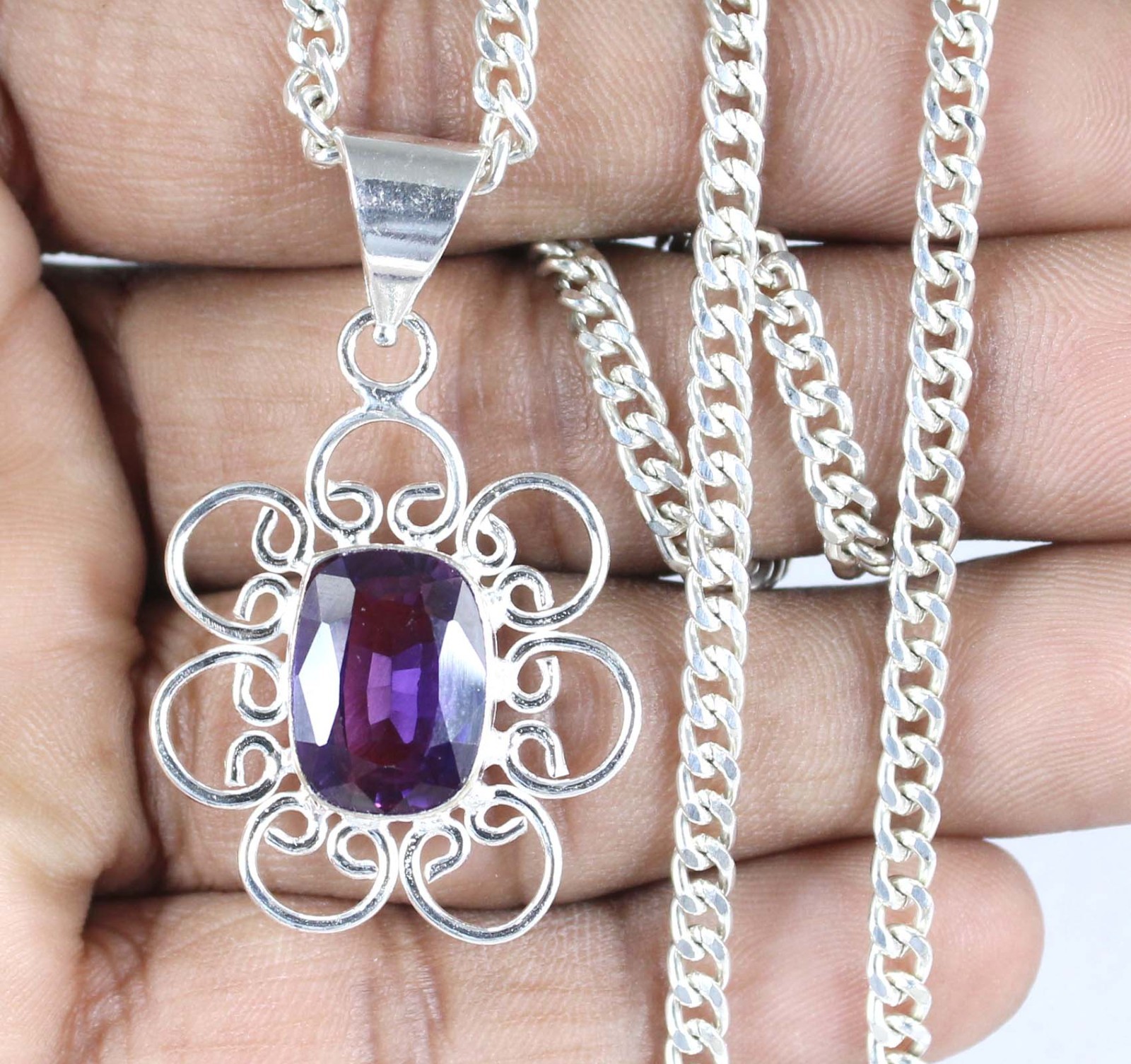 Boysenberry Sapphire 9.85 Ct Natural Cushion Gemstone Men’s Pendant Veterans Day