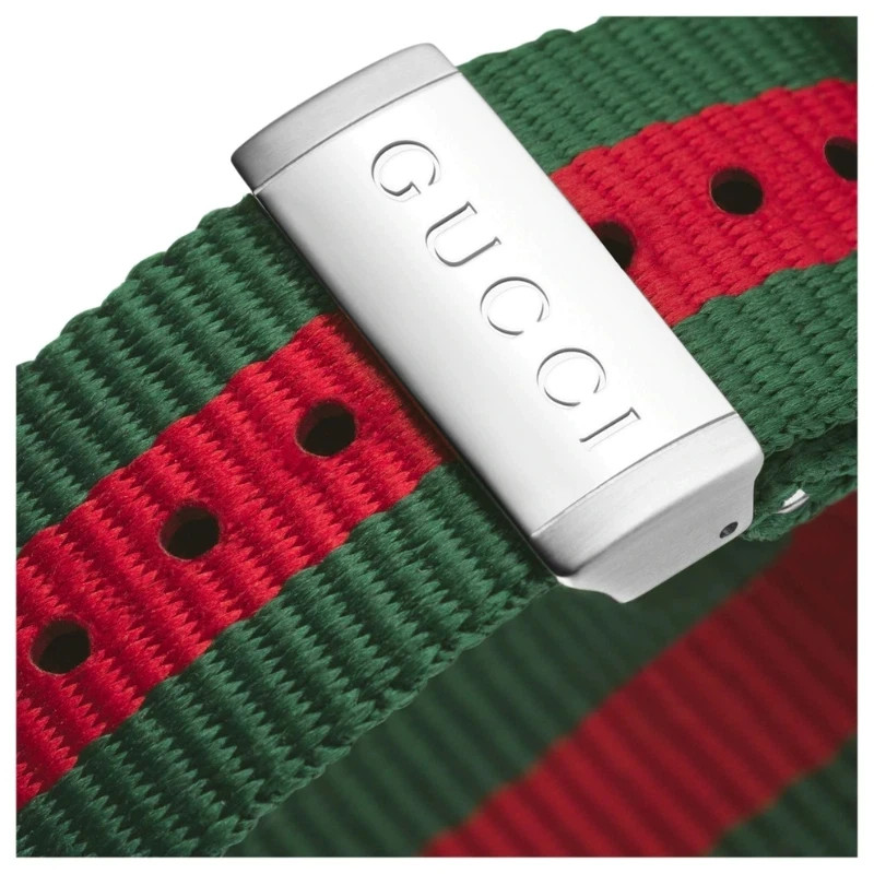 GUCCI YA136206 Dive Black Dial Red and Green Nylon Men’s Watch