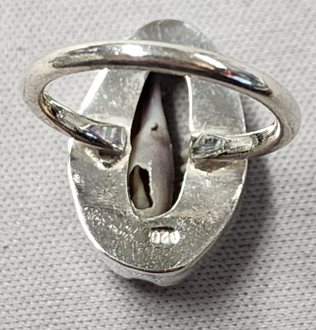 Cowrie Shell Sterling Silver Ring sz 6.25