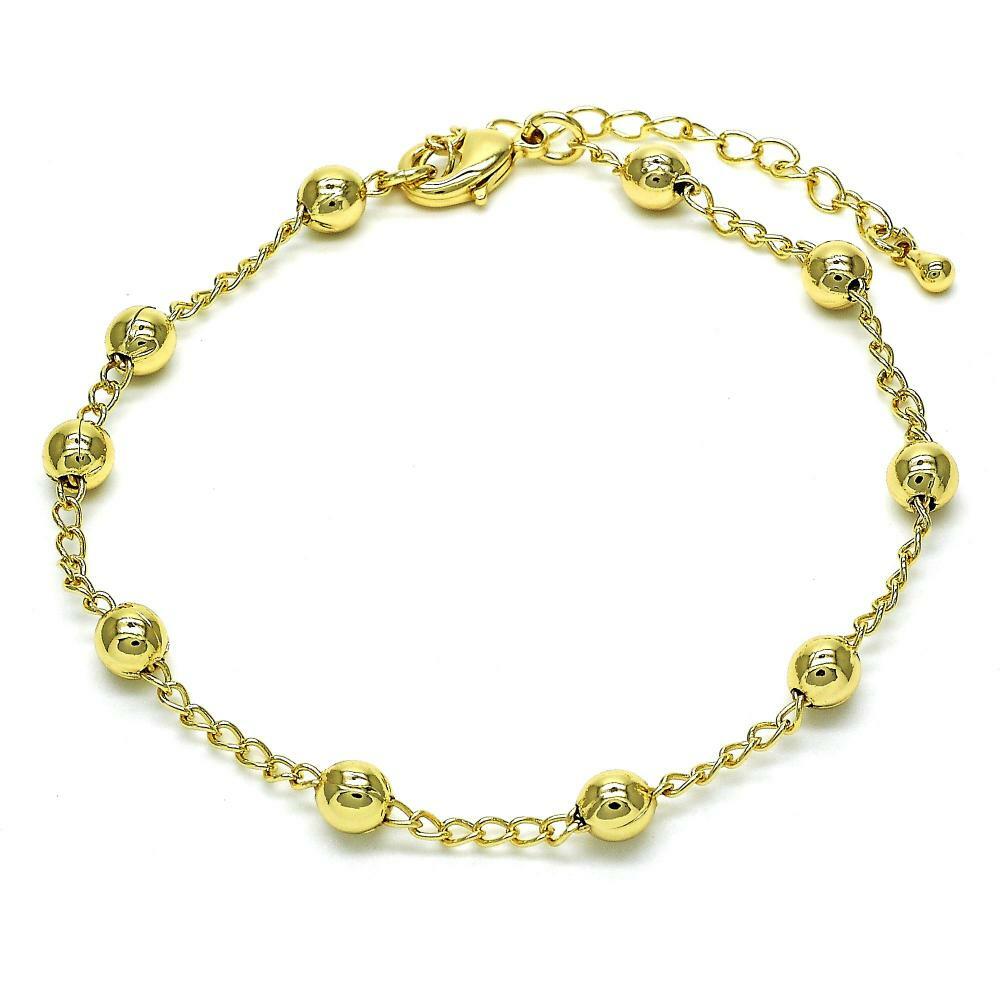 Women’s 14K Gold Filled Classic Fancy Ball Design 8 inch Adjustable