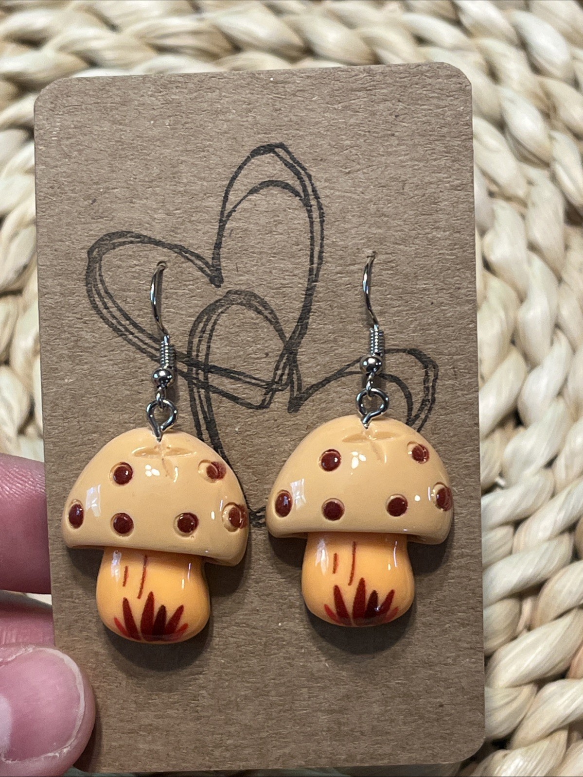 Mushroom Earrings NEW Retro Look