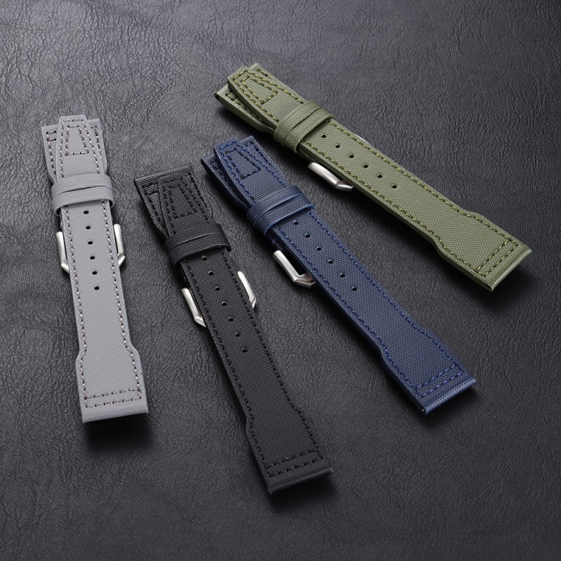 High Quality Nylon Genuine Leather Watch Straps Mens Band 20mm/21mm/22mm for IWC