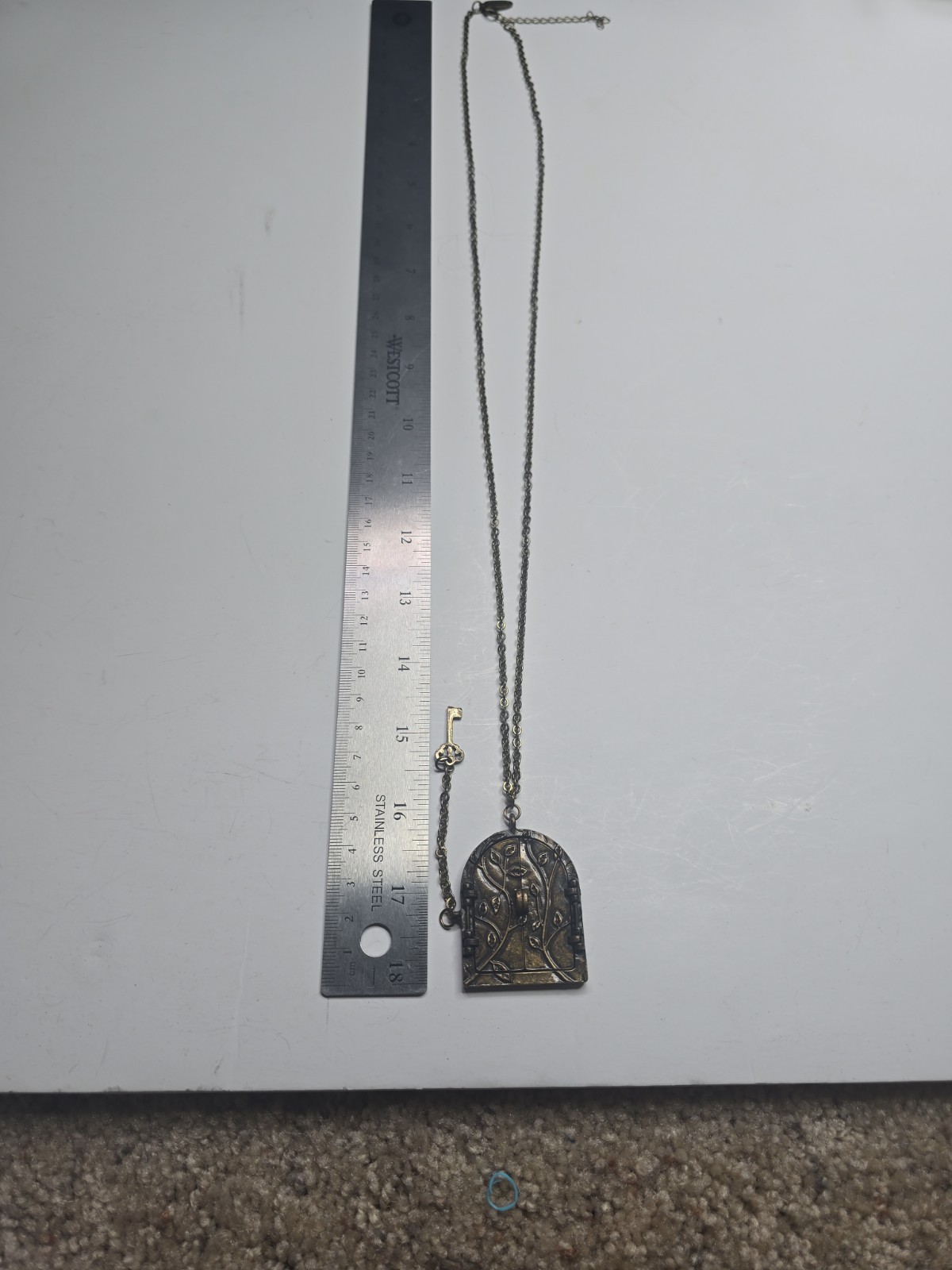 Victoria Trading Company Fairy Door Locket Antiqued Brass Tone With Skeleton Key