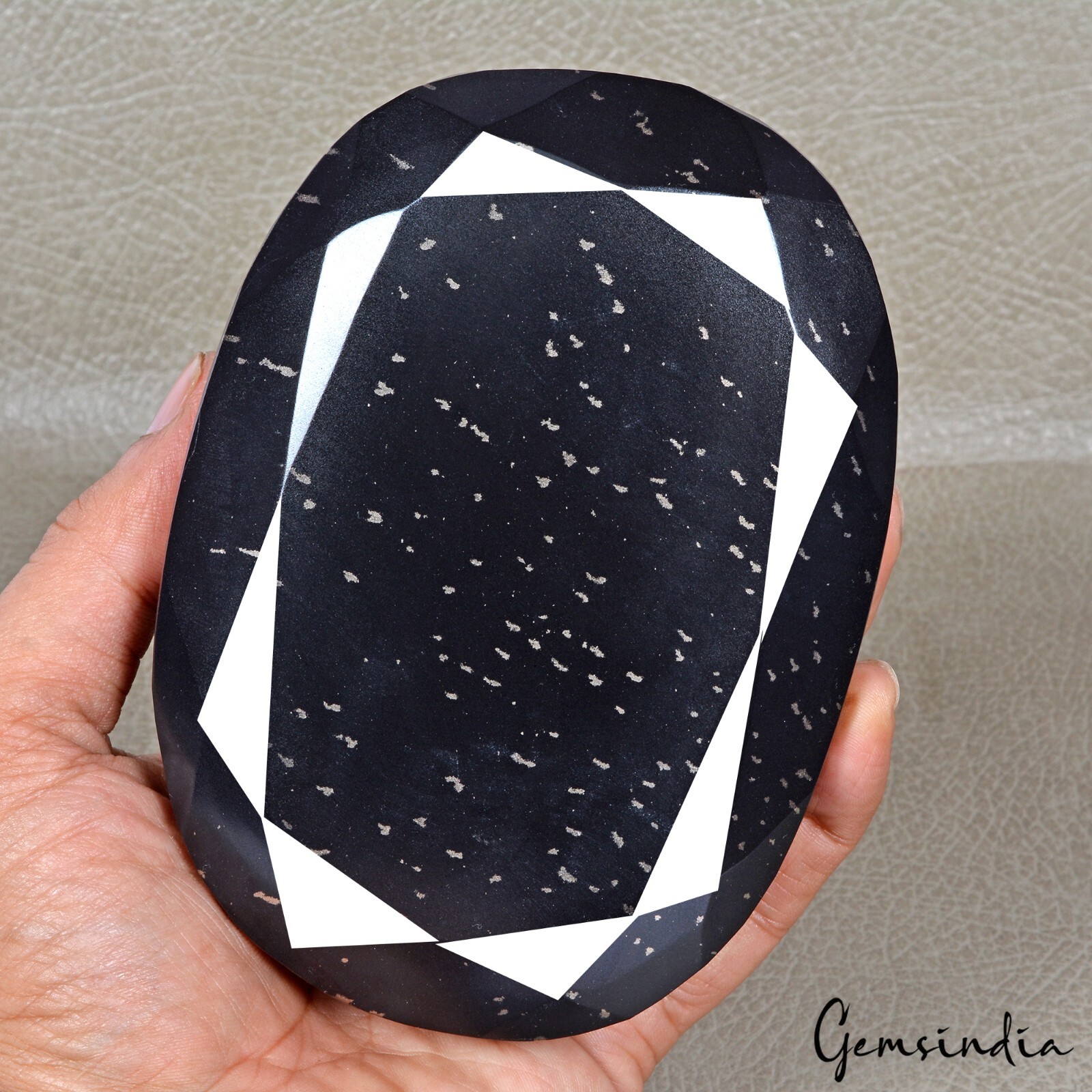 1.29 Kilo Natural Black Obsidian With Gold Flecks Oval Cut Earth Mined Huge Gems