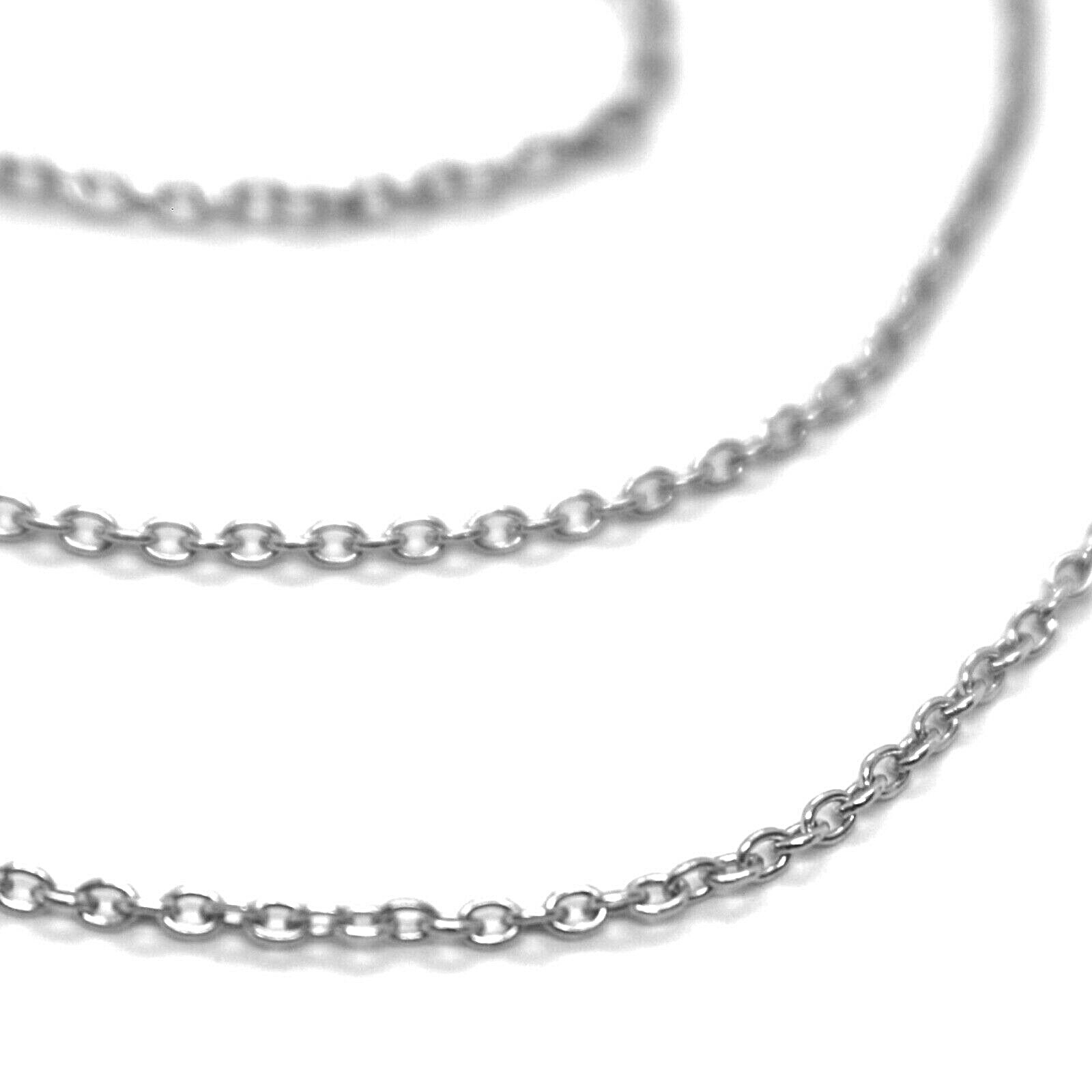 18K WHITE GOLD CHAIN, 1.0 MM ROLO ROUND CIRCLE LINK, 17.7 INCHES, MADE IN ITALY