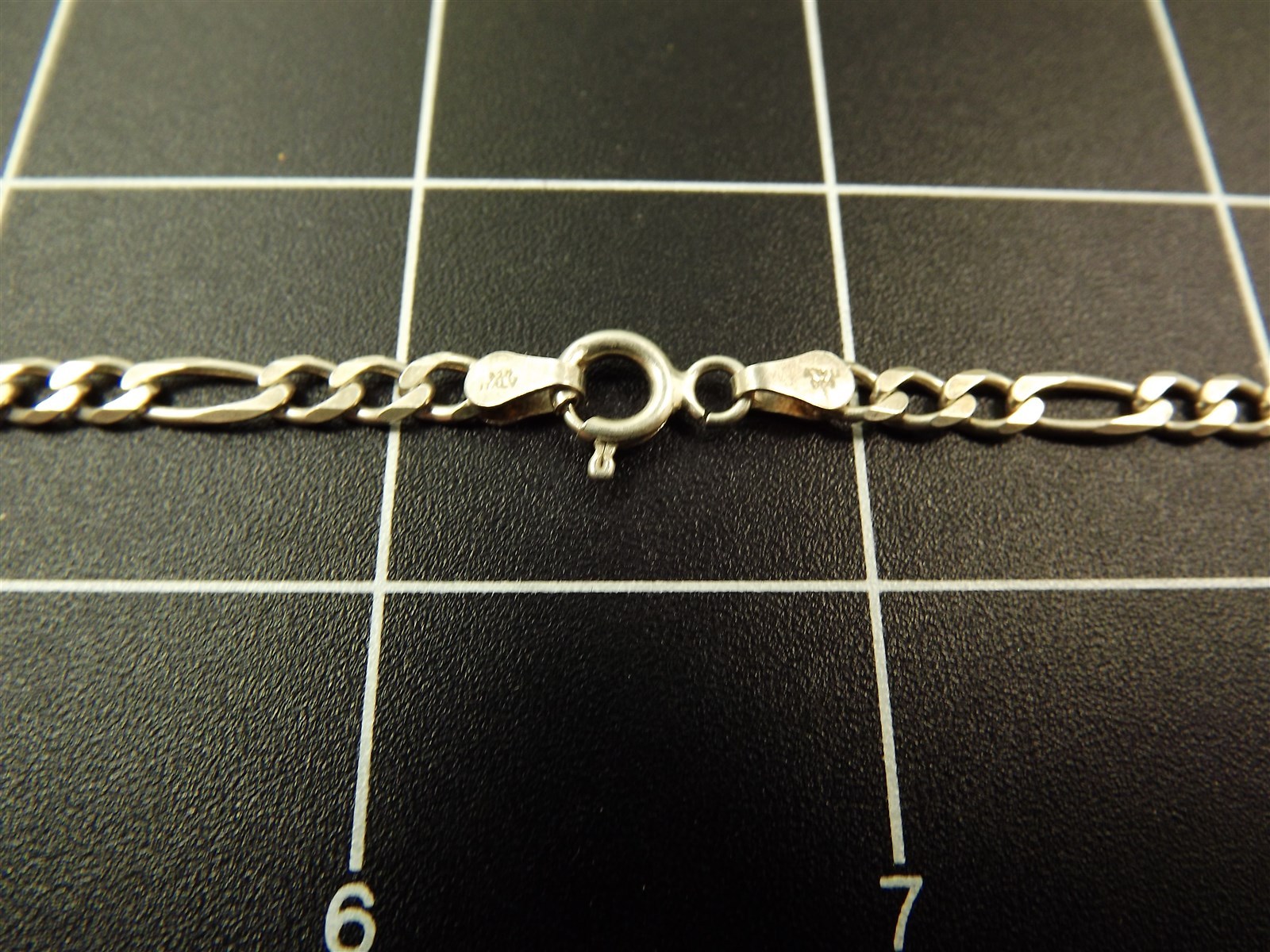 Curb Figaro Link Chain Necklace 925 Sterling Italy