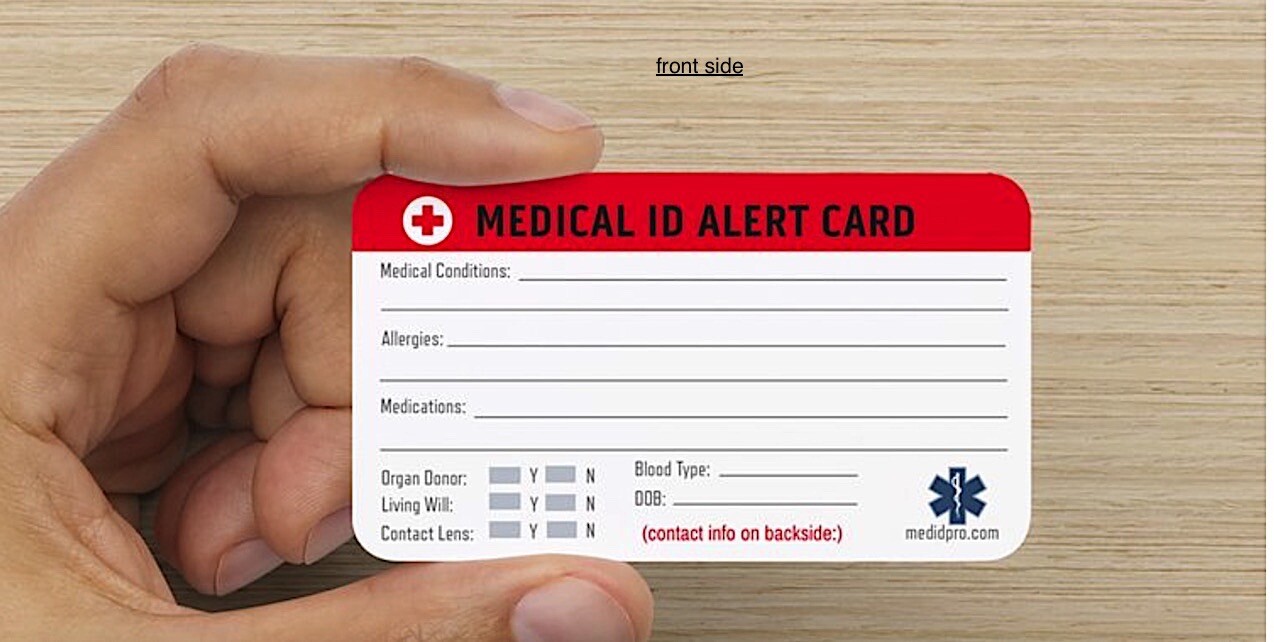 Medical Alert ID Necklace – FREE ENGRAVING / WALLET CARD & Ship -Dog Tag -USA