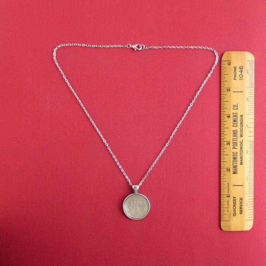 Republic of Korea Pendant Necklace Repurposed Vintage 500 Won South Korea Coin