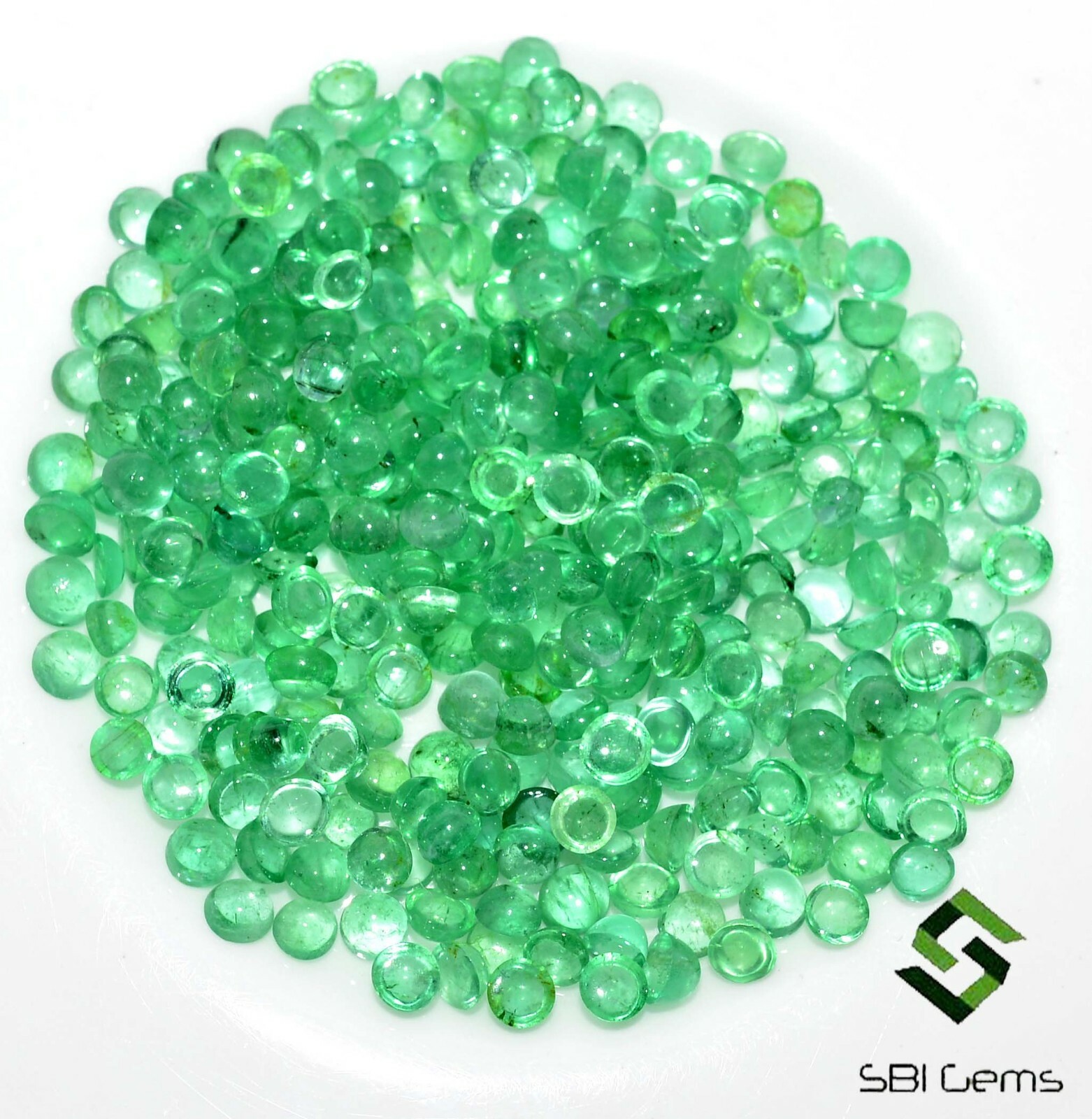 Natural Emerald Round Cabochon 2.50 To 3 mm Lot 335 Pcs Untreated Loose Gemstone