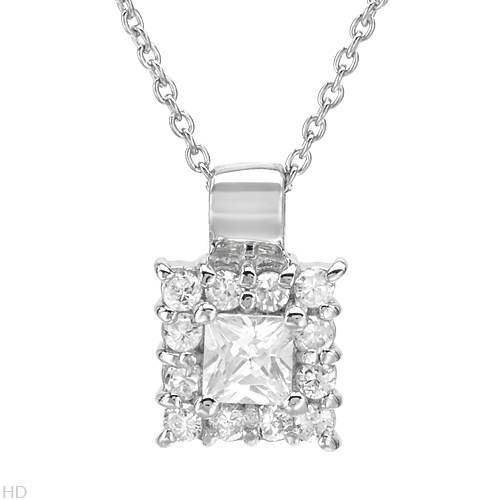 Elegant Stones Necklace W/1.38ctw Cubic zirconia in 925 Sterling silver