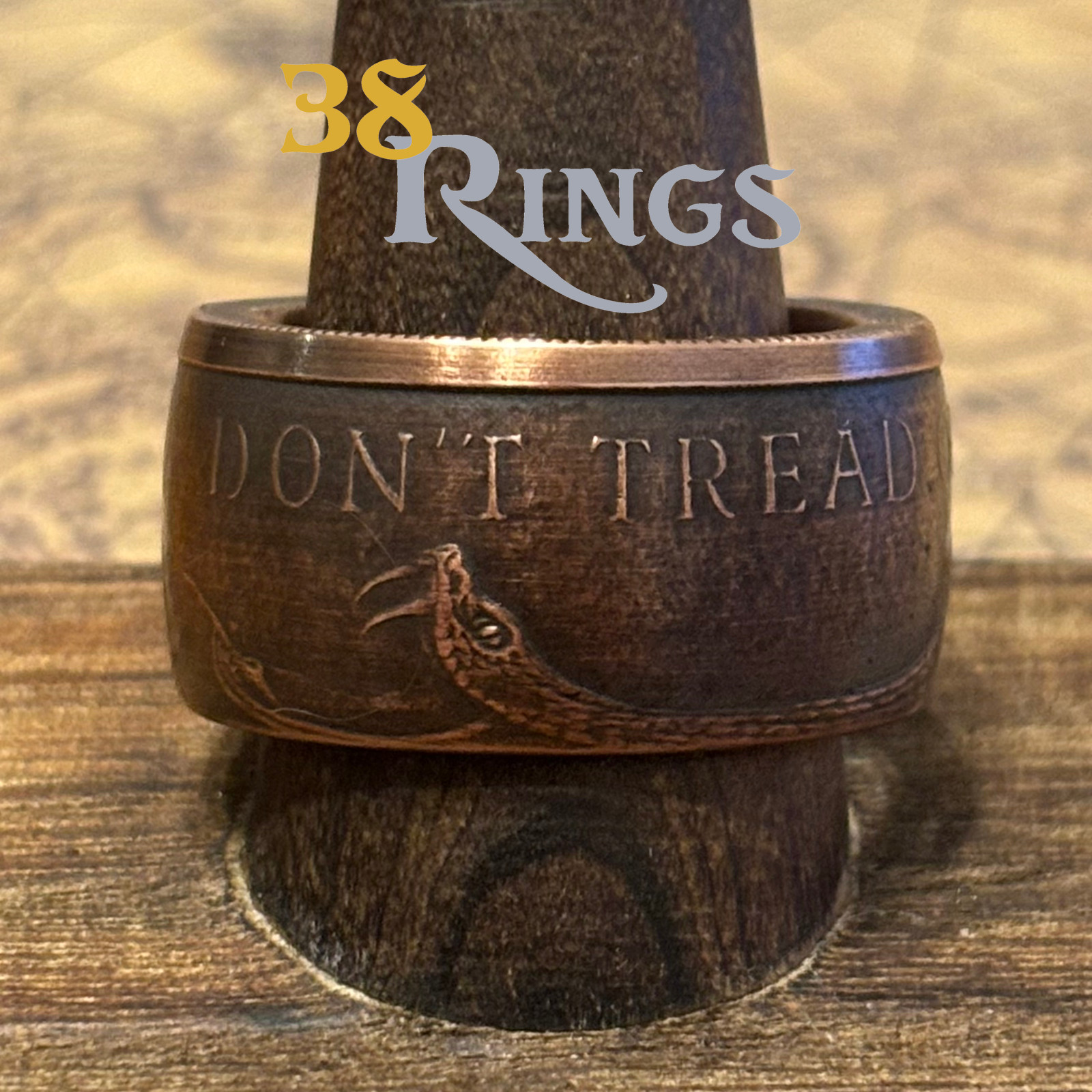 COPPER “DON’T TREAD ON ME” Gadsten Flag Coin Ring 1 TOz USA America SIZE 7-14