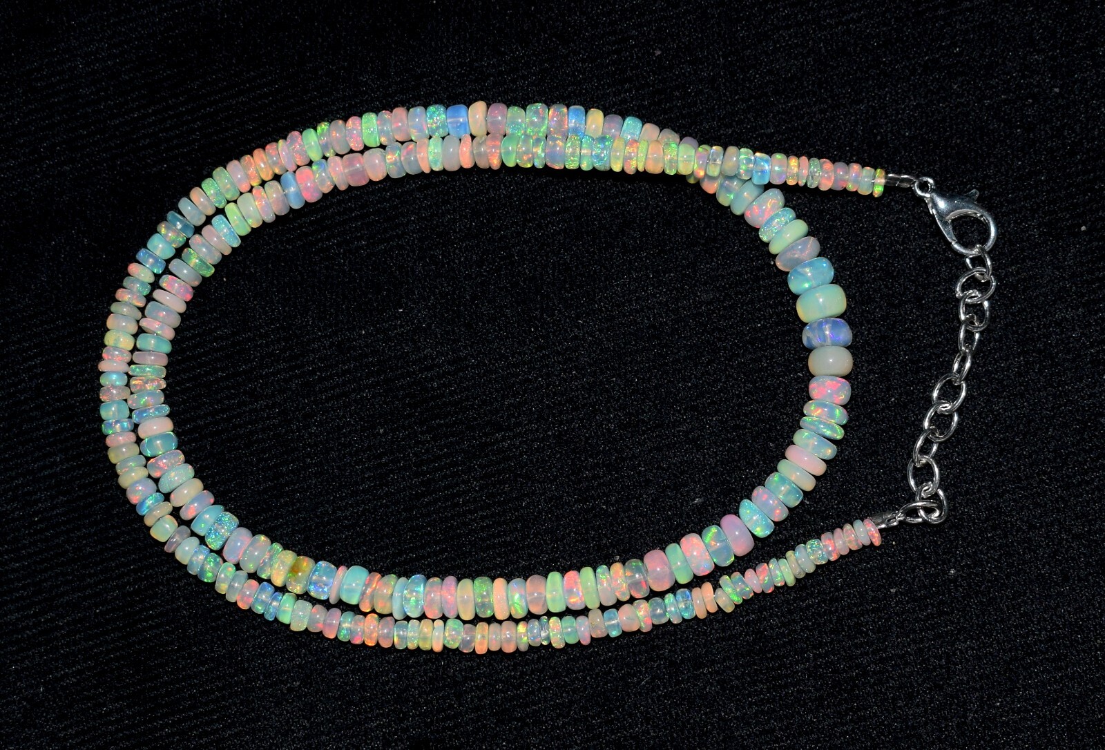 A++ Natural Ethiopian Opal Beads Welo Fire Opal Gemstone Beads Necklace”16