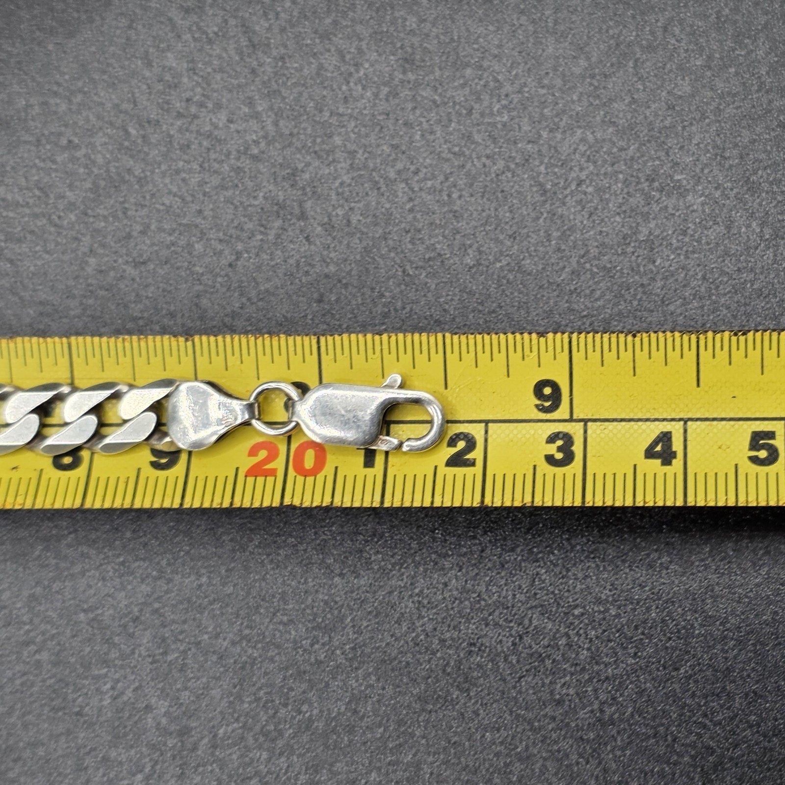 Vintage Sterling Silver 925 Curb Bracelet 21.5cm 7mm 15.70g