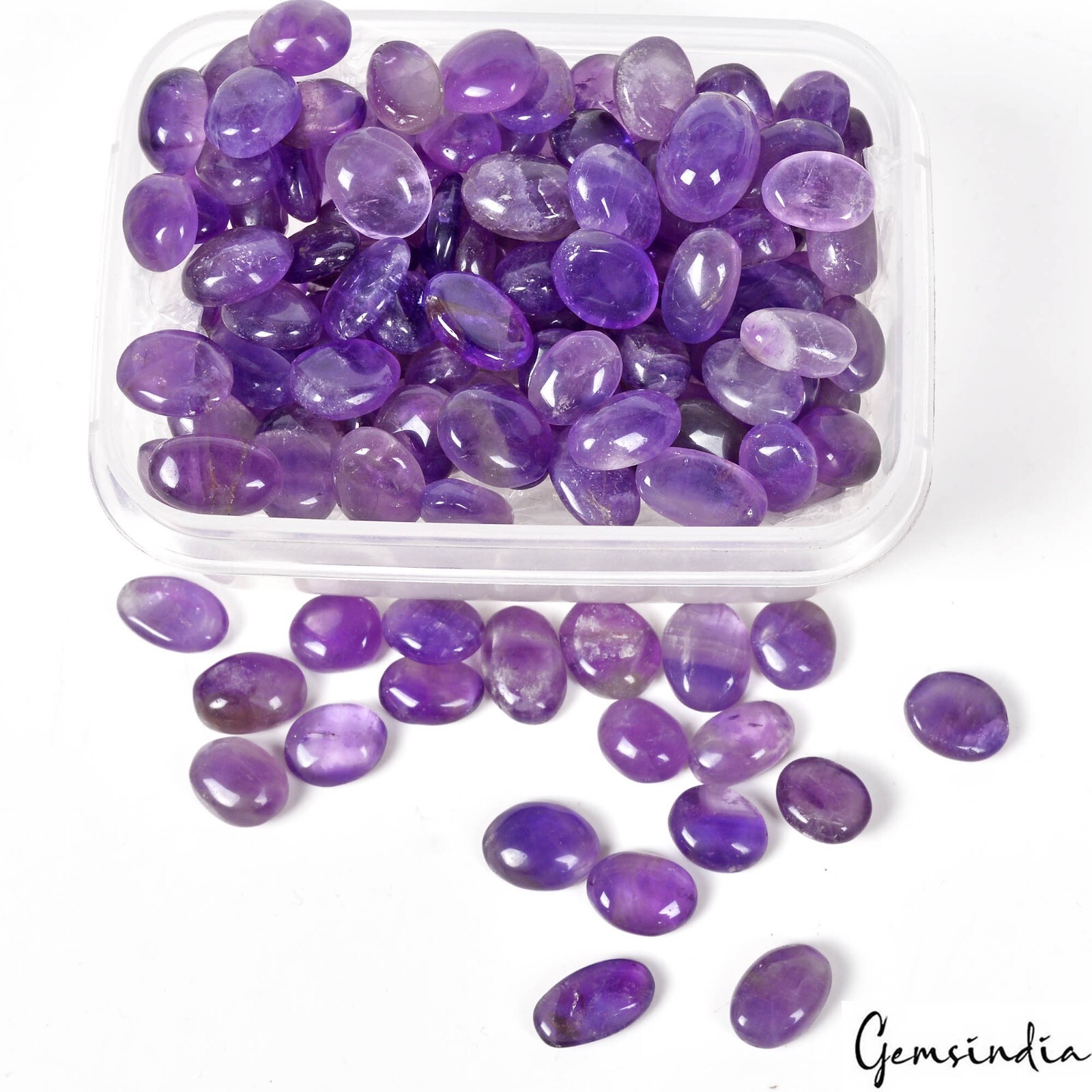 157 Pc Natural Amethyst 10-14mm Oval Cab Loose Untreated Gemstones Wholesale Lot