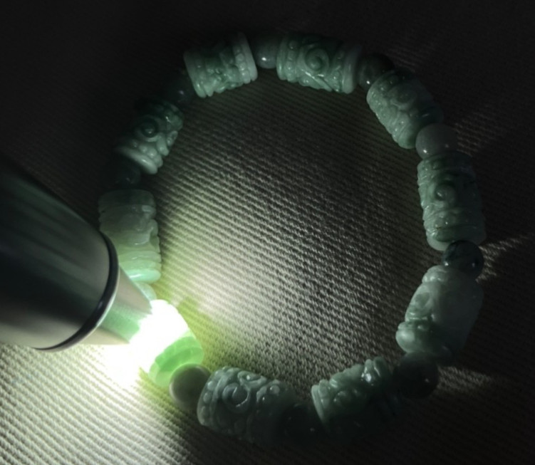 Natural Burmese Jadeite Bracelet Type A Hand-Carved Barrel Beads 184.25ct Myanma