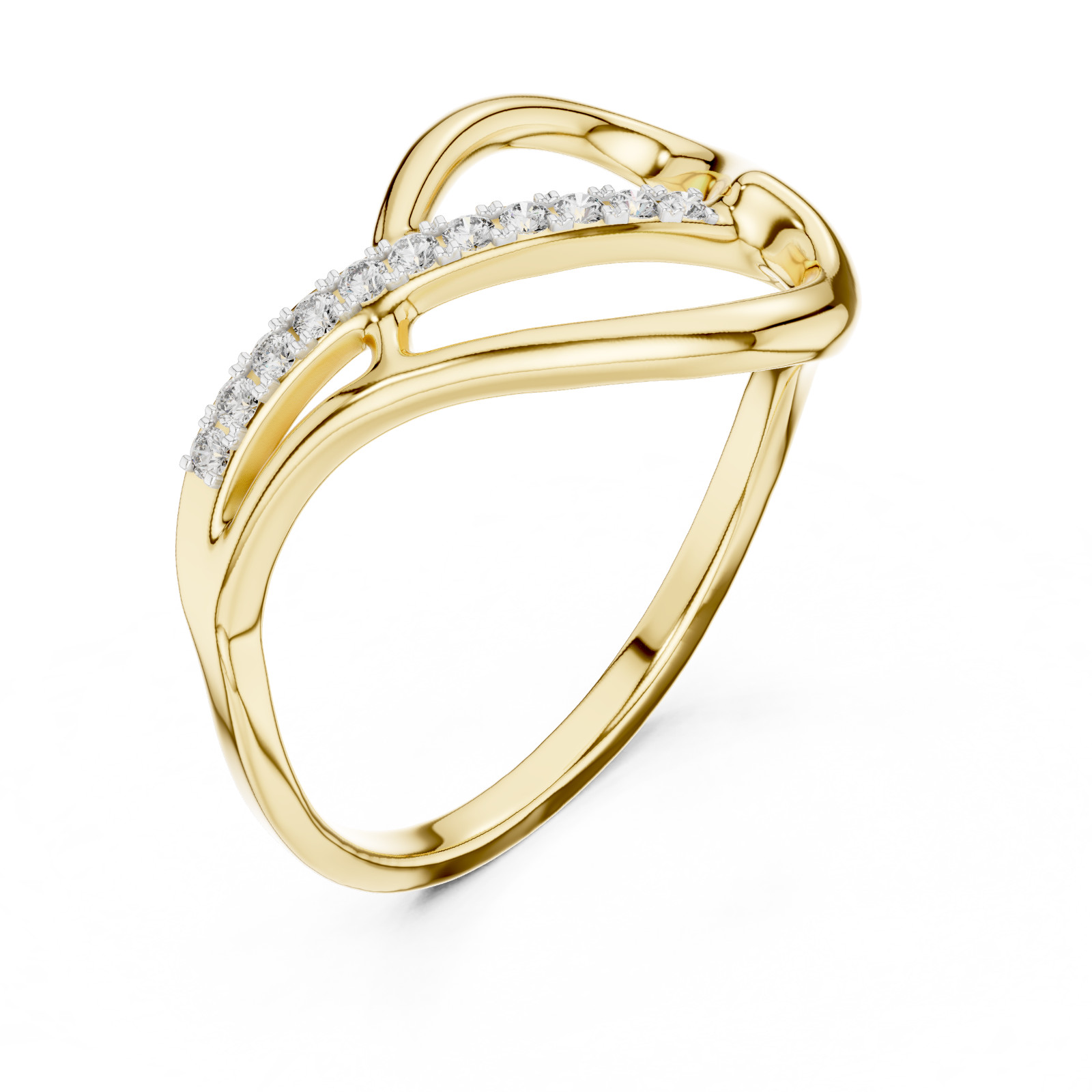 Natural Certfied Round Diamond Lovely Petite Twist Anniversary Ring 925 Silver
