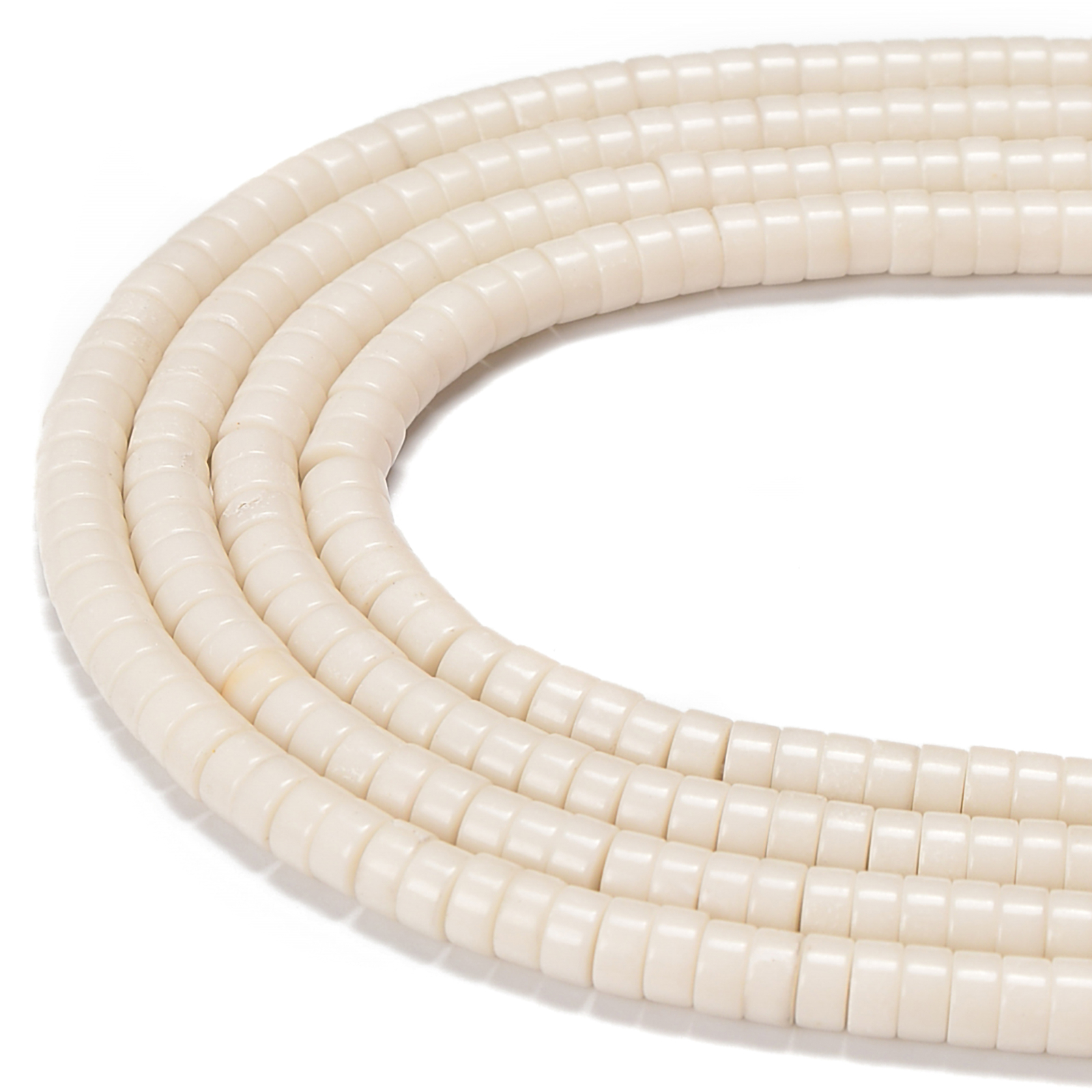 White Howlite Turquoise Heishi Disc Beads Size 2x4mm 3x6mm 15.5” Strand