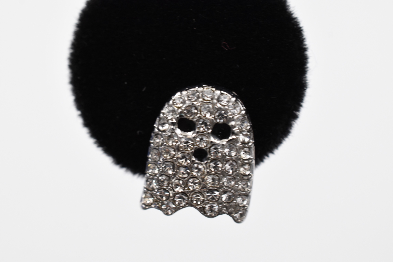 1980s Pac-Man Earrings, Silver Plated w/ Rhinestones – Choose Your Ghost!