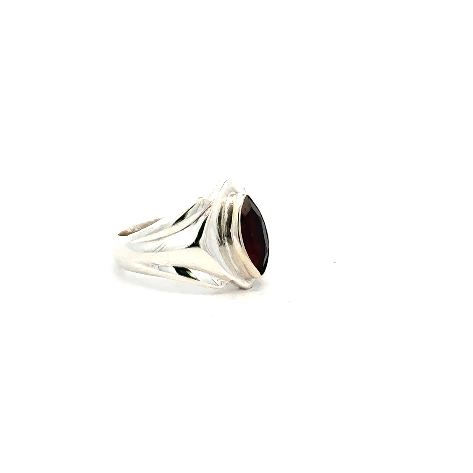 Sterling Silver Marquise Cut Garnet Ring (Size 6) Stone 4 x 10 mm