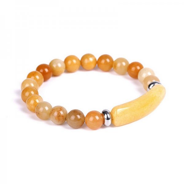 Natural Stone Tiger Eye Beaded Bracelet Elasticity Bangle Elegant Women Jewelry
