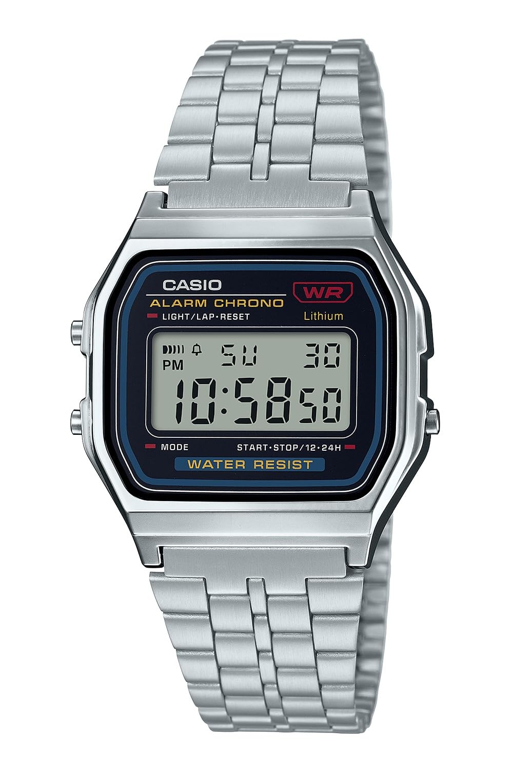 CASIO A159WA-N1 Made in Japan Classic Digital Watch Stainless Steel Band