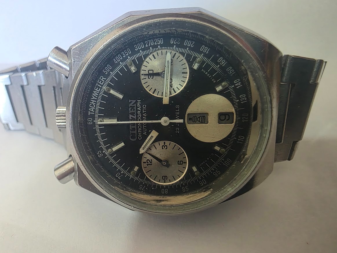 Citizen Cronografo Automatico Antigo AVINTAGE Panda Bullhead Octocno CAL 8110 A