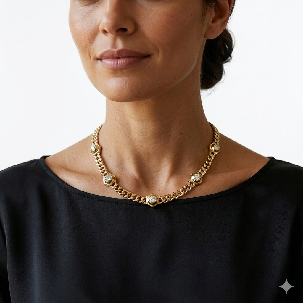 SWAROVSKI Numina Necklace Gold Tone White Crystal Adjustable Chain New In Box