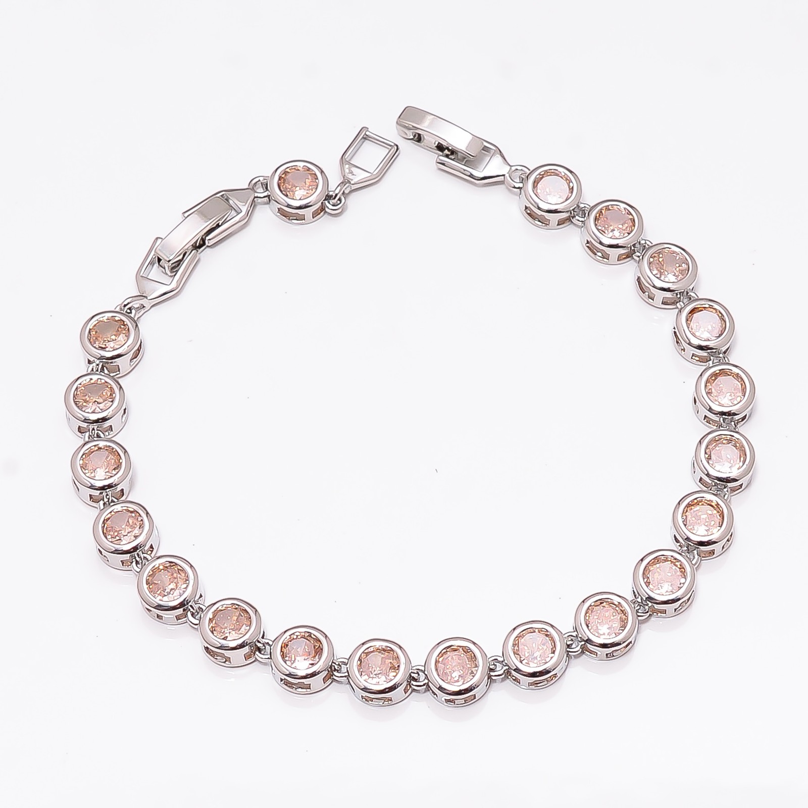 Morganite 925 Sterling Silver Adjustable Bracelet 7-8″ B126910, Gift for her