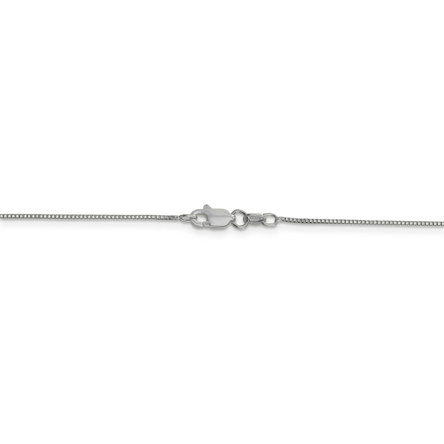14k White Gold 0.70mm Solid Plain Box Link Chain w/ Lobster Clasp 14″ – 30″