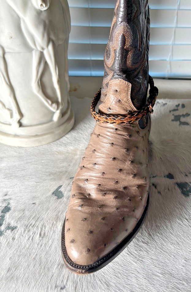 Western Boot Jewelry 15.5 x 3/8 in Horsehair Cowboy Adjustable Black Brown