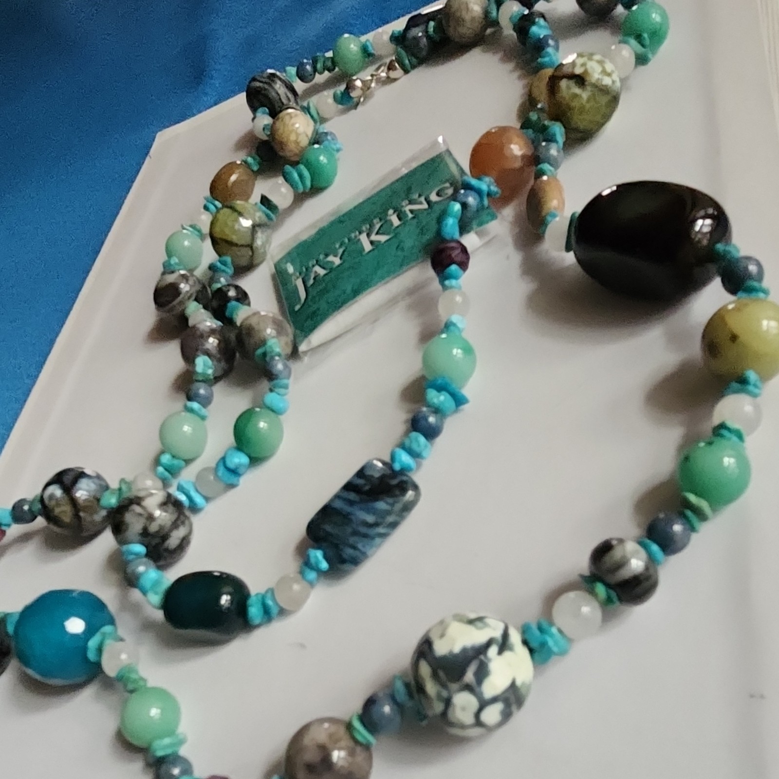 Mine Finds by Jay King Handcrafted Beaded Turquoise Necklace Multicolor 25-30in
