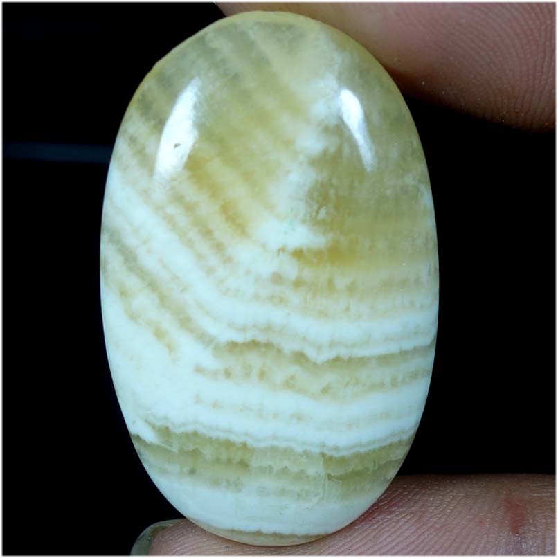 100% Natural Amazing Yellow Lace Agate Oval Cab Loose Gemstone 36x22x6mm 37.95Ct