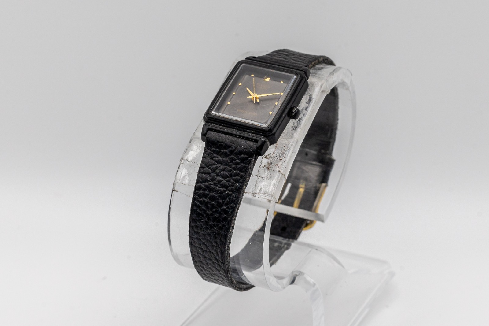 Vintage Casio LQ-64 Quartz Black Tank Dress Ladies Watch Module 359 – Running