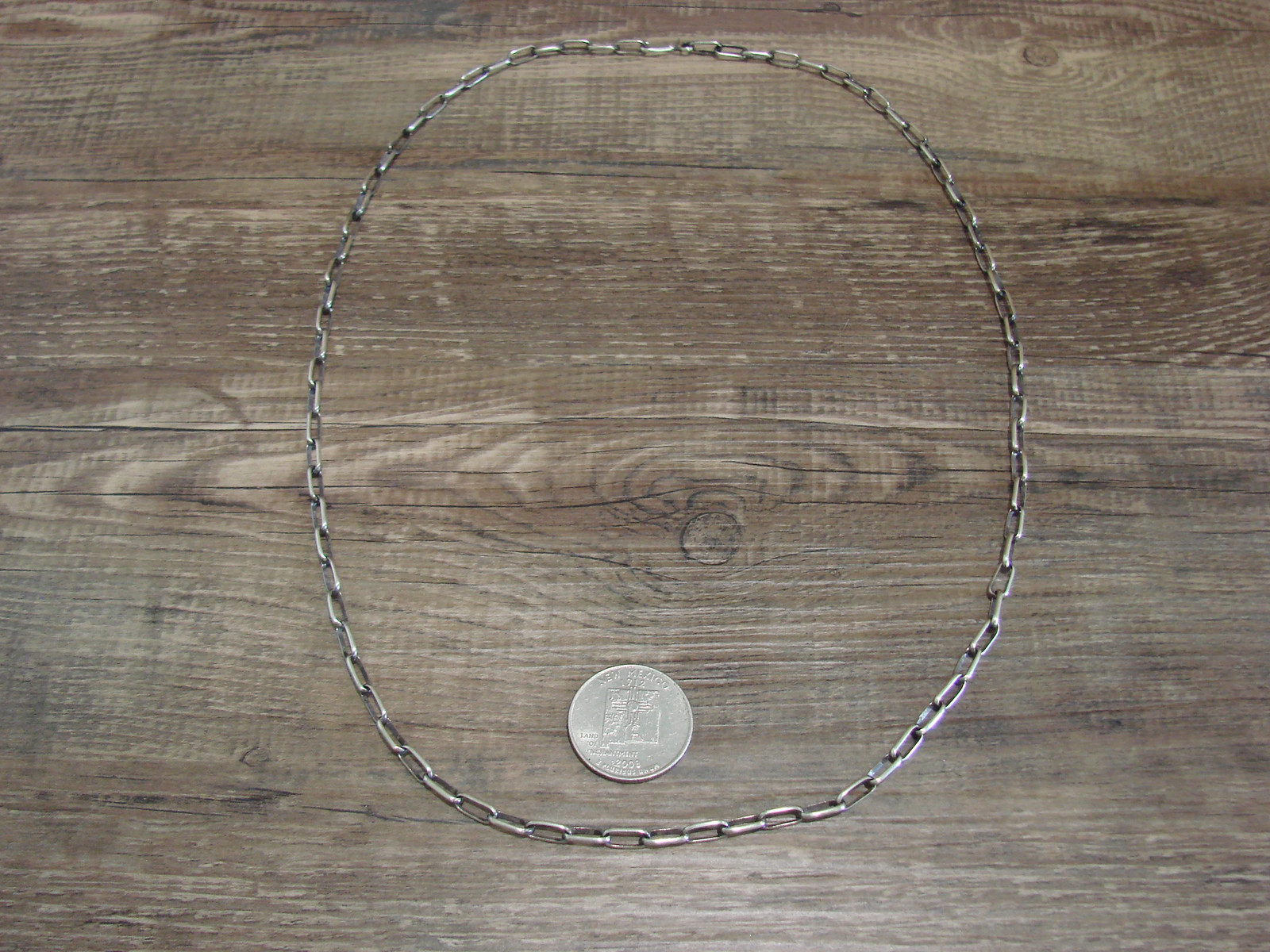 Native American Hand Made Sterling Silver 24″ Chain Link Necklace – Sally Shirle