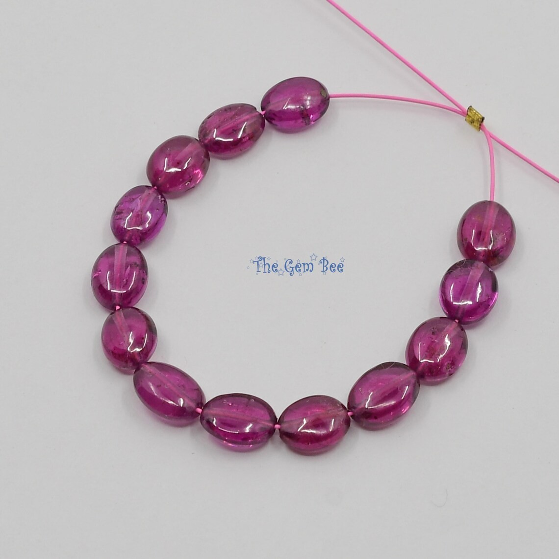 Berry Pink Rhodolite Garnet Smooth Oval Nugget Beads 3 Inch strand