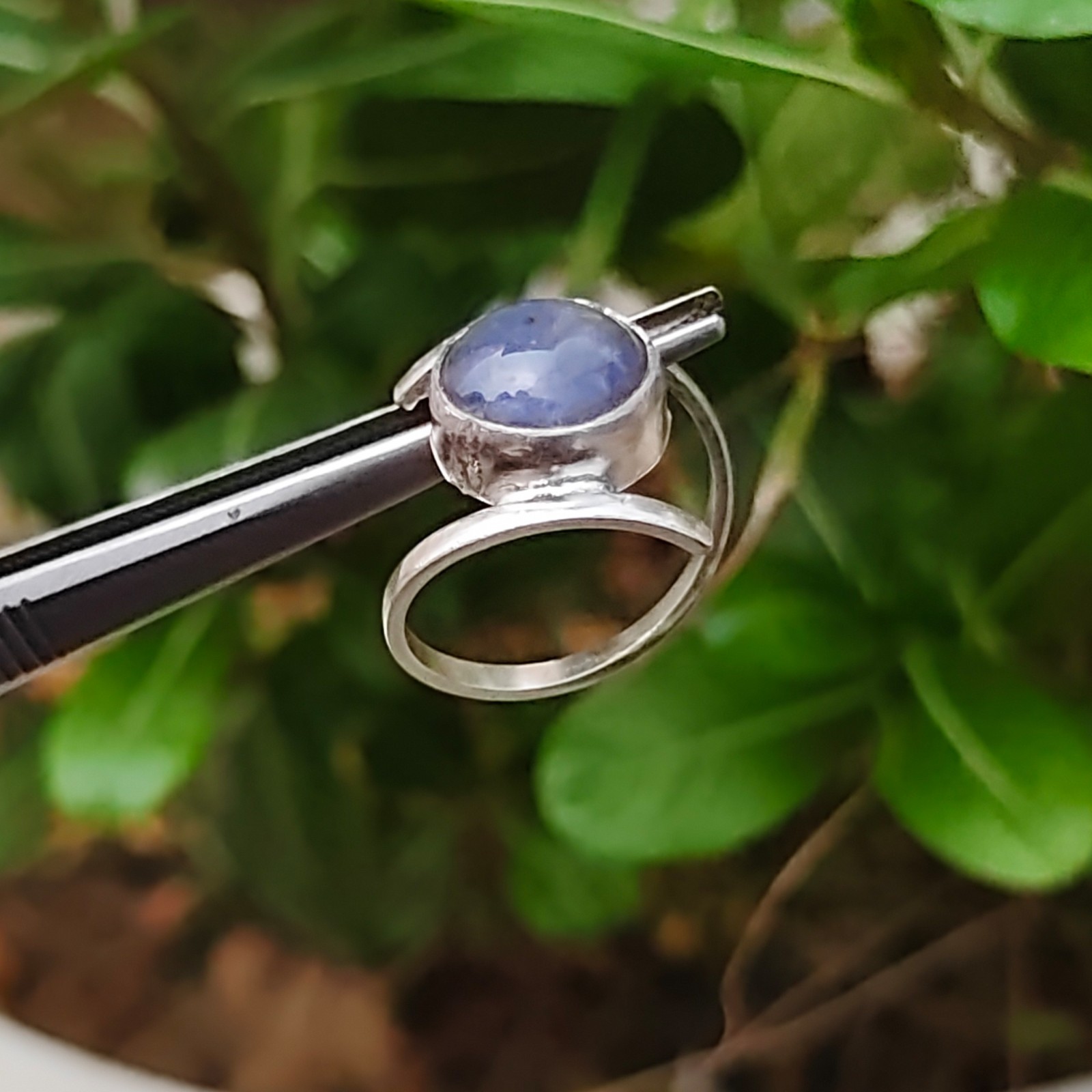 Rare Certified 26 Ct Natural Blue Tanzanite Cabochon Sterling Silver 925 Ring