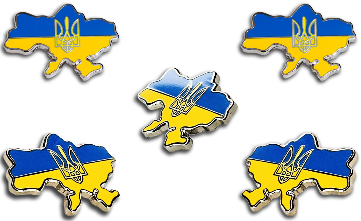 UKRAINE PIN UKRAINE MAP – The Coat of Arms Symbol Lapel PIN – 1″ / 2.5cm, 5-Pcs
