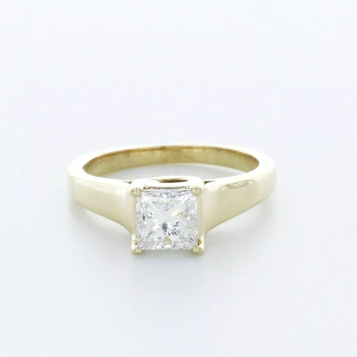 Solitaire Engagement Ring 14K Gold 1.44 Carat Princess Lab-Grown Diamond G VS2