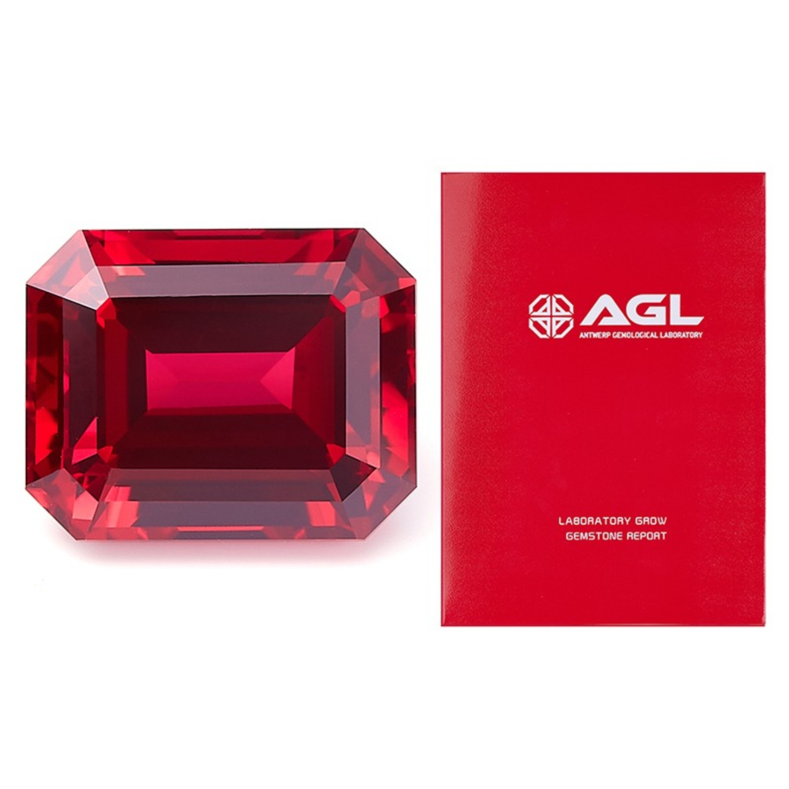Lab Grown Loose Gemstone 0.5-5ct Red Emerald Cut Vibrant Shade for Pendant Inlay