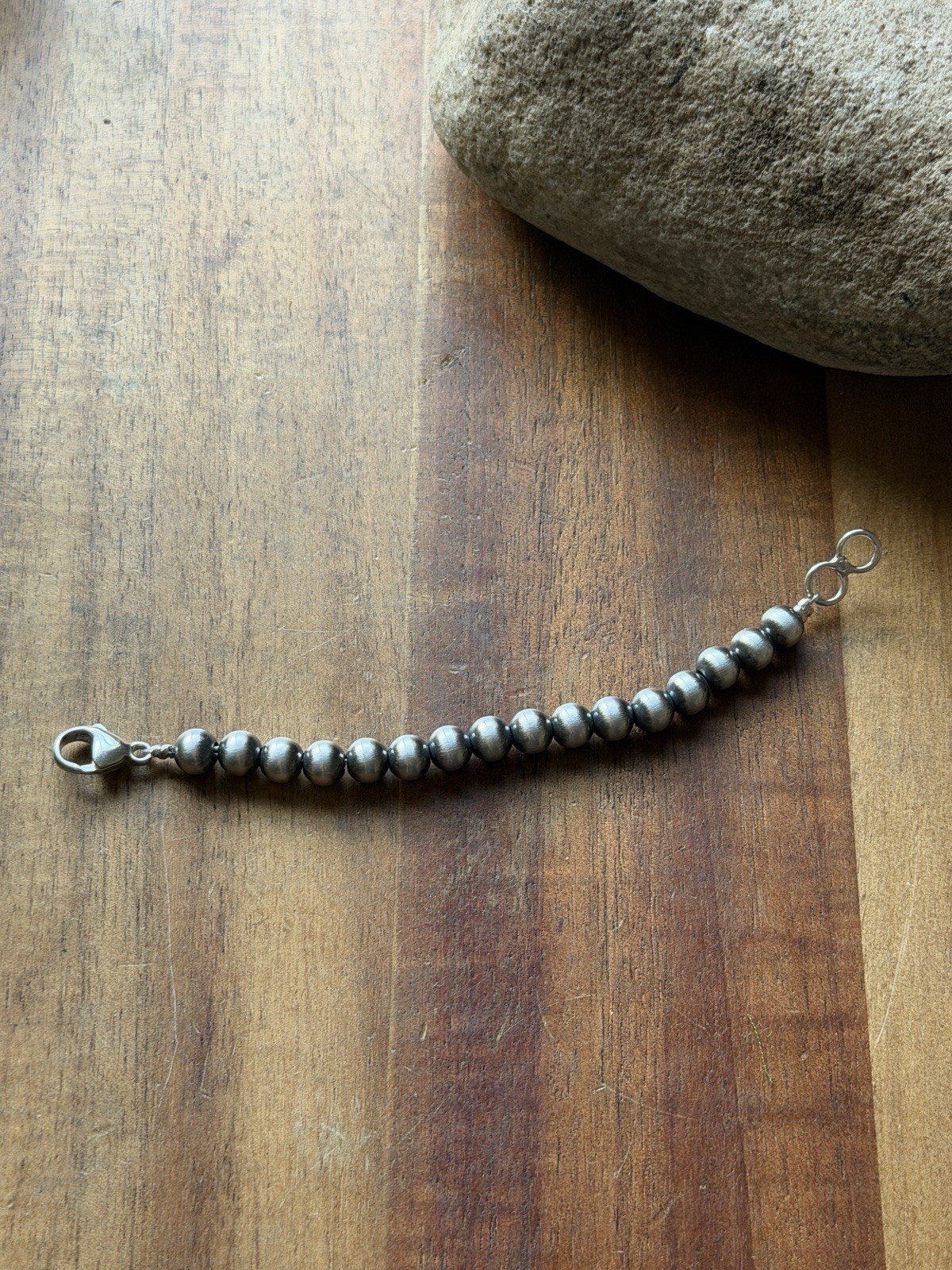 Necklace Chain Extender Sterling Silver Pearls Bead 6mm 6 Inch Lobster Clasp