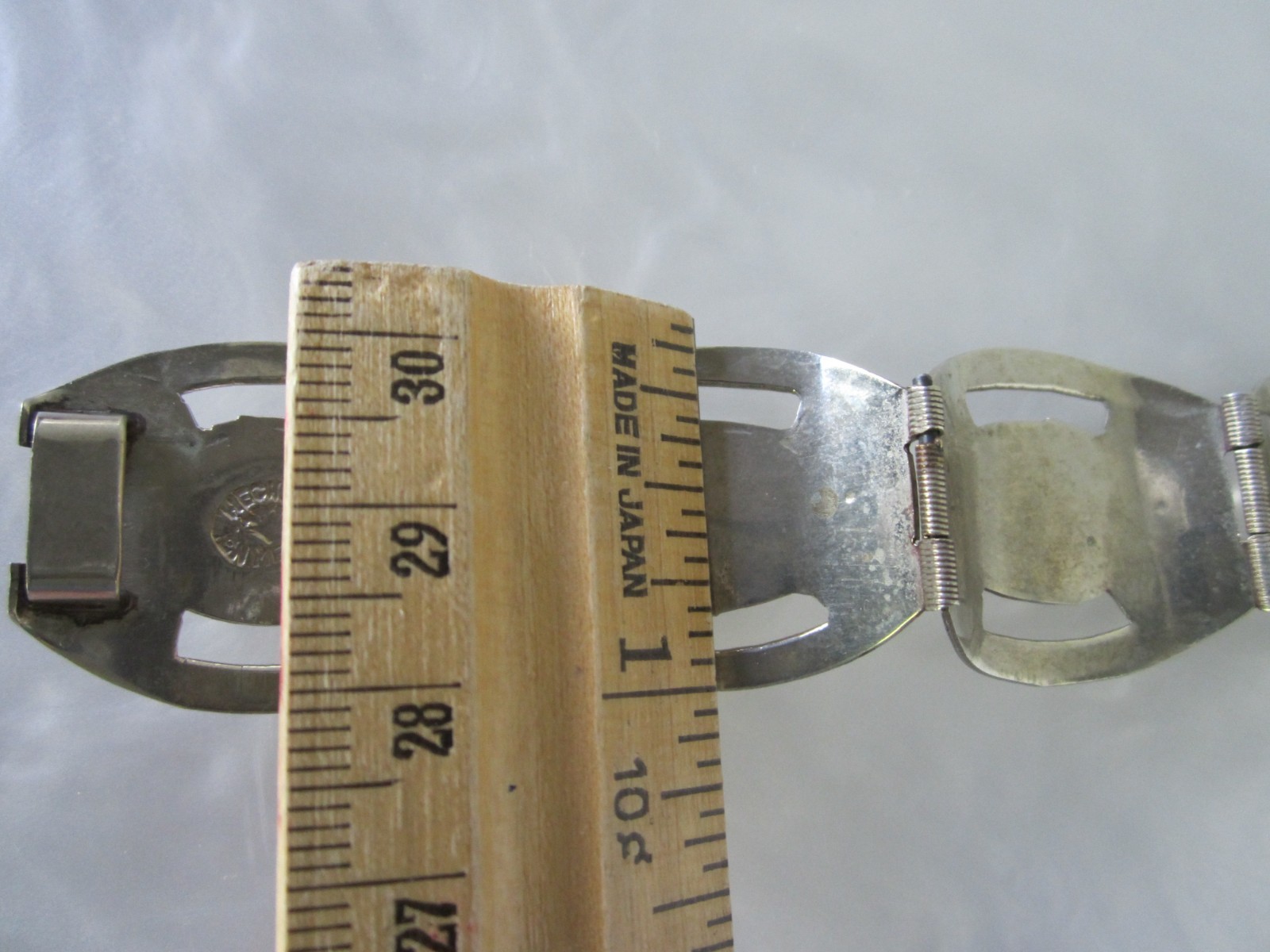 VTG 1960’s TAXCO MEXICO SOLID STERLING SILVER FAUX OPAL / WHITE OPALITE BRACELET