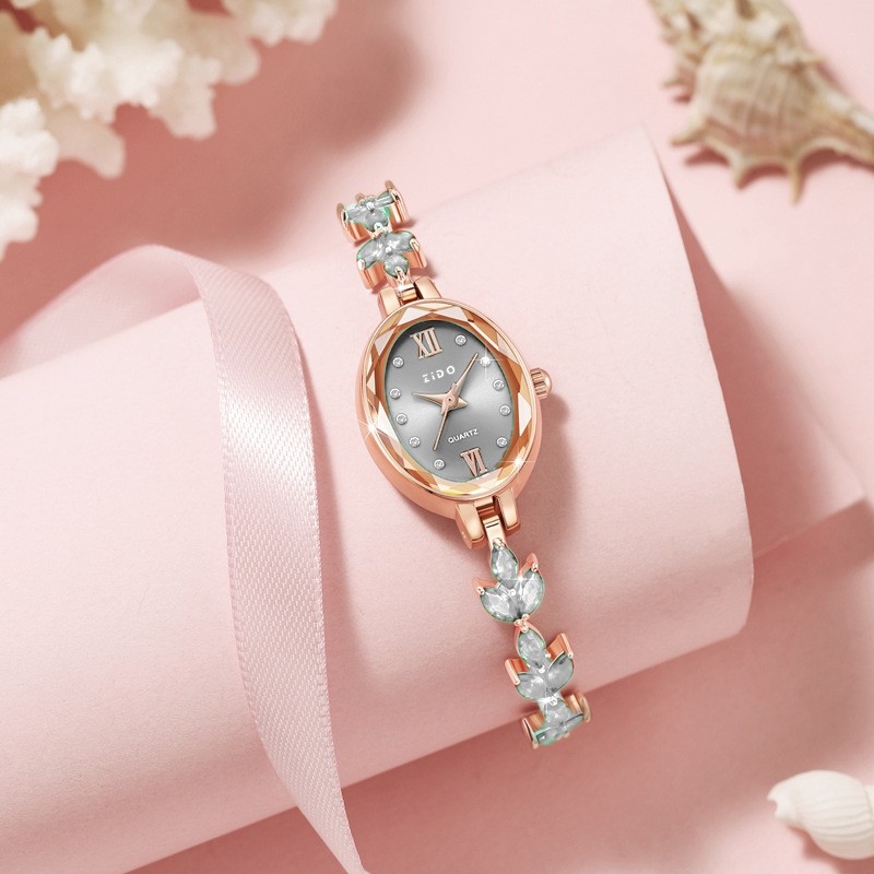 Women’s Watches Light Luxury Diamond Inlaid Female Watch Waterproof Oval Ladies
