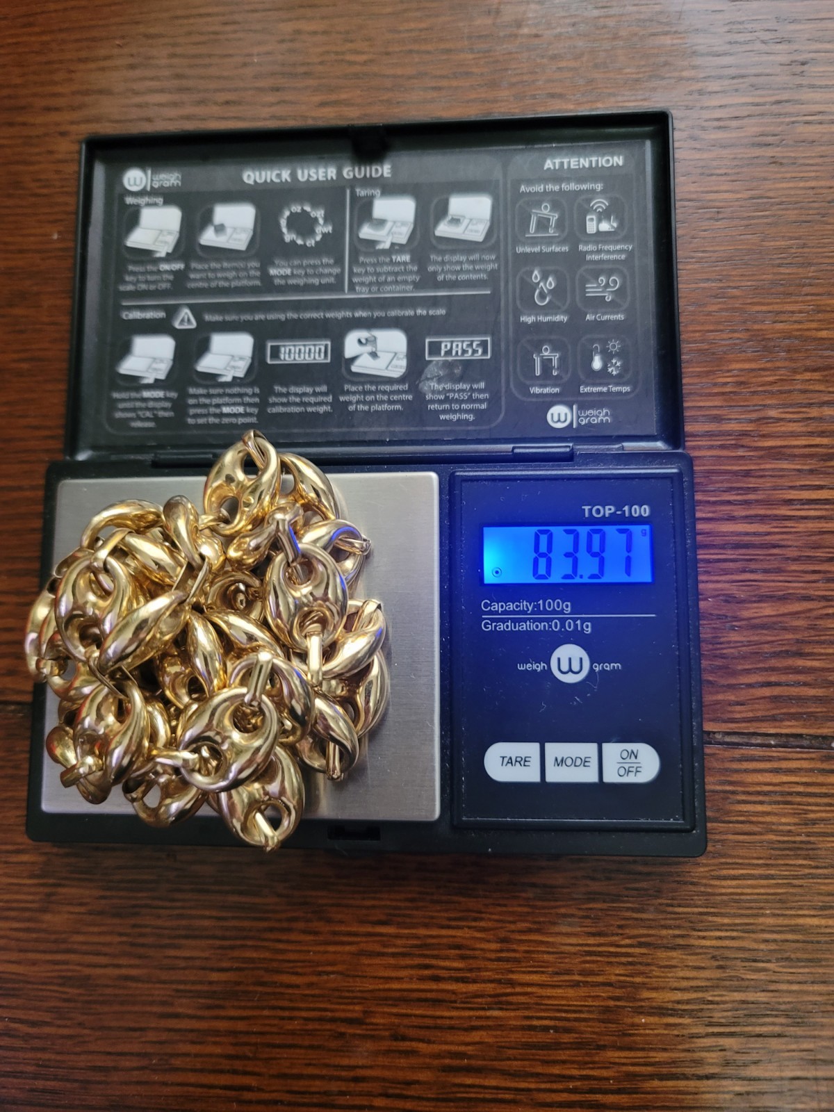 Rare Find, Large,14k Gold Puffed Mariner Link Chain 84 Grams