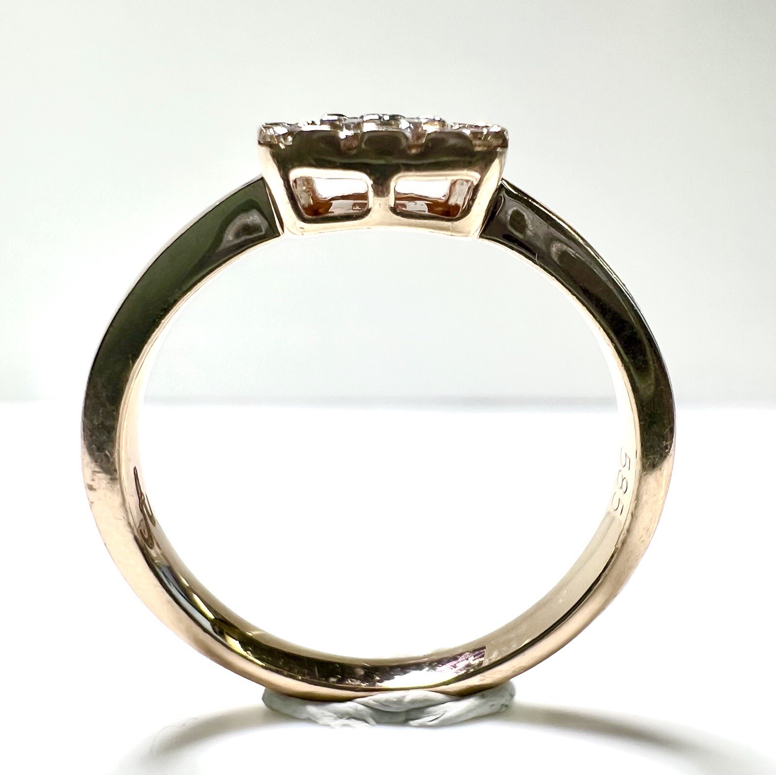 Ring 585 gold rose gold 0.26 ct. diamonds size 56.5/18mm 3.4g like new