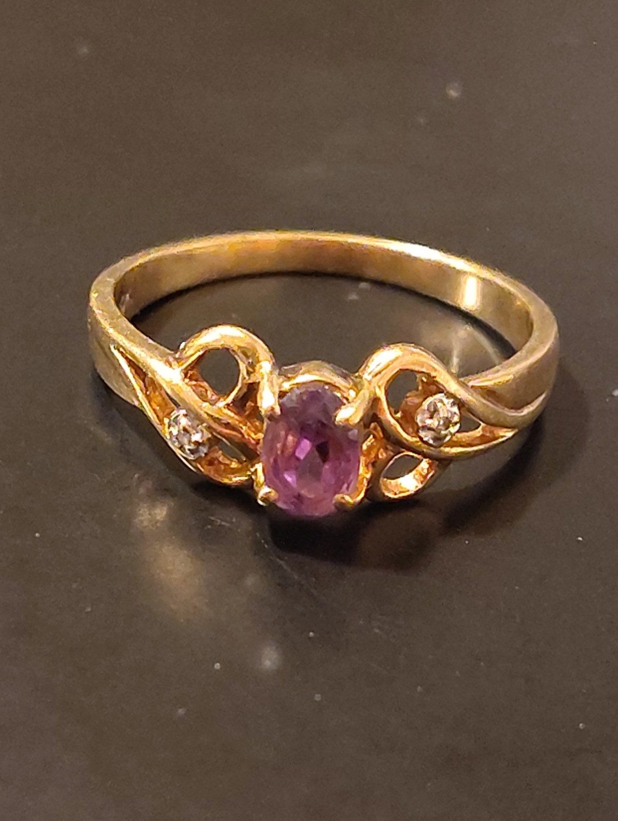VTG 10kt Gold Amethyst Women’s Size 8