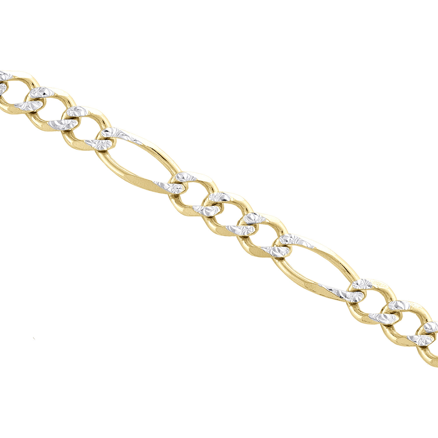 10K Yellow Gold Solid Diamond Cut Figaro Chain 6.50mm Necklace 16 – 30 Inches