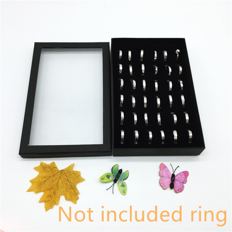 Jewelry Ring Organizer Case Tray Display Holder Earring Velvet Storage Box;;
