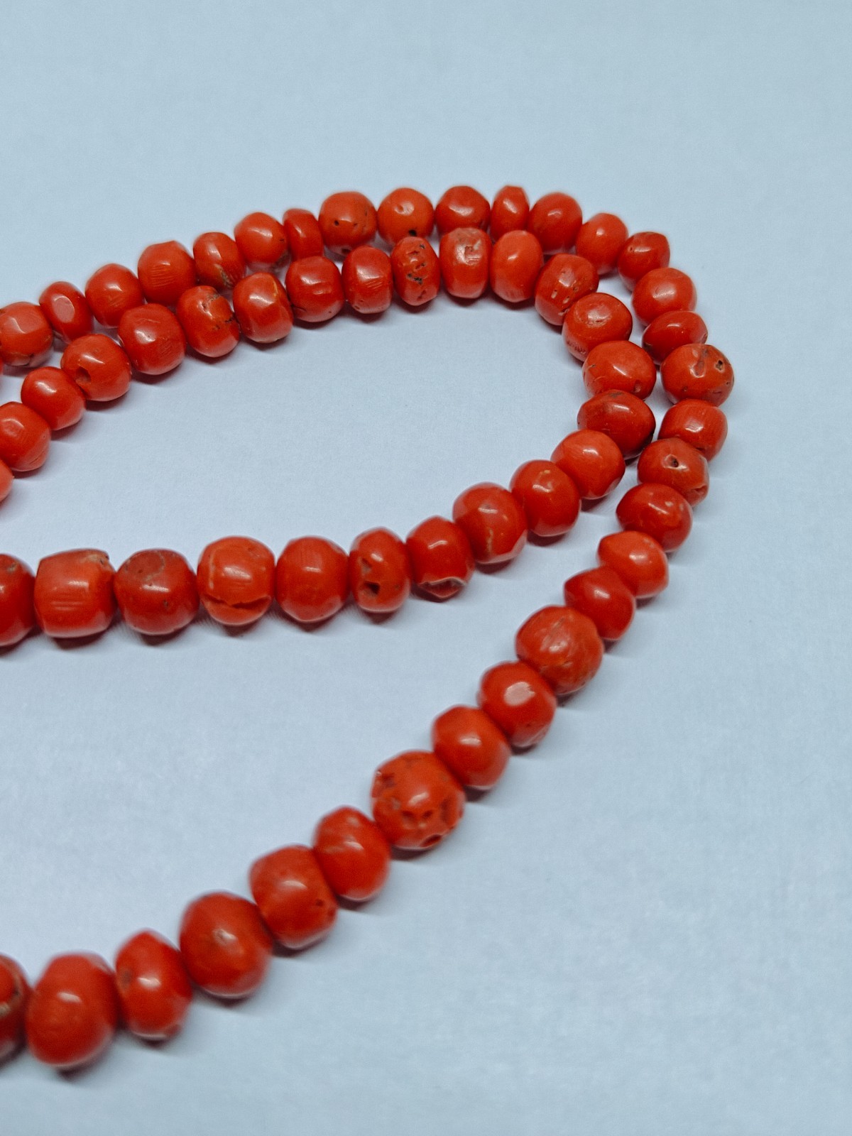 Italian Red Coral Rondelle Beads Loose Mediterranean Sea Gemstone 16 In Strand