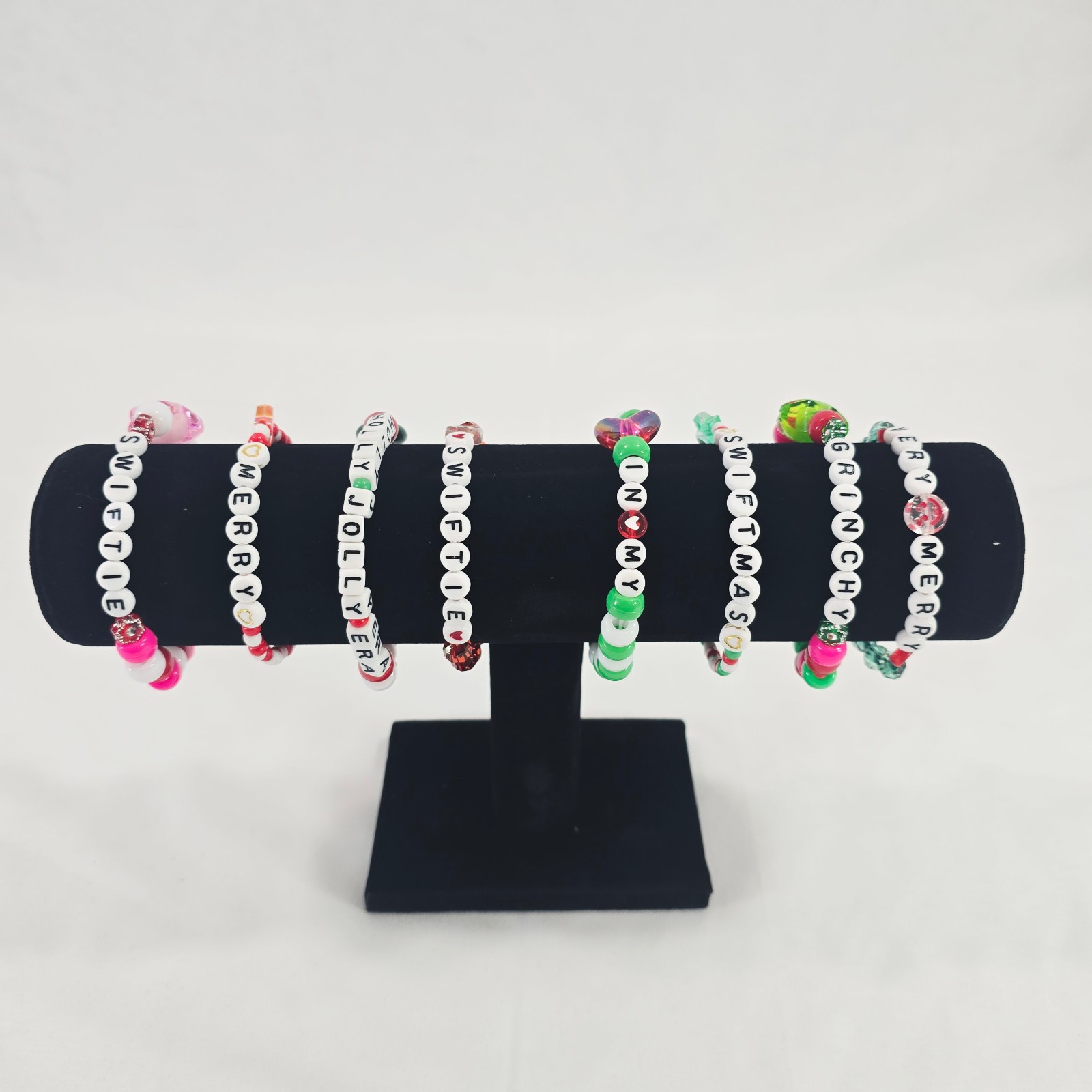 Swiftie Christmas Bracelet Set 8pc Taylor Swift Friendship Beaded Stretch to Fit